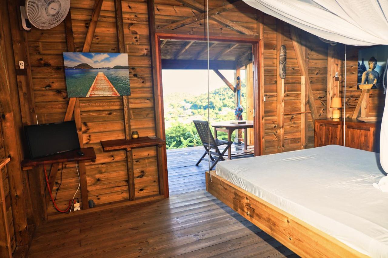 Ti Kaz Anoli Cottage En Bois Avec Vue Sur La Baie Terre-de-Bas Extérieur photo